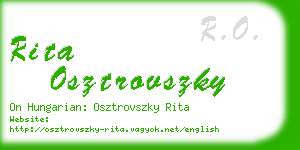 rita osztrovszky business card